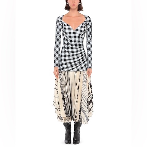 Norma Kamali black and white checked crossover top Size XS - Picture 14 of 14
